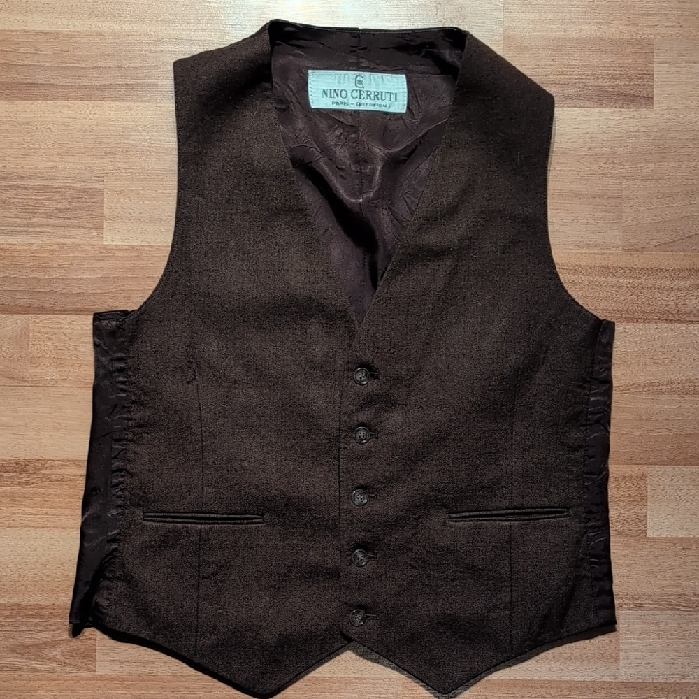 Vintage Nino Cerruti Dark Brown Men's Vest